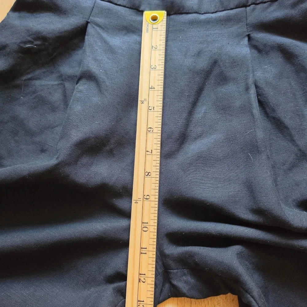 Banana Republic Black Linen Blend Wide Leg Sleeveless Belted Jumpsuit Womens 2
